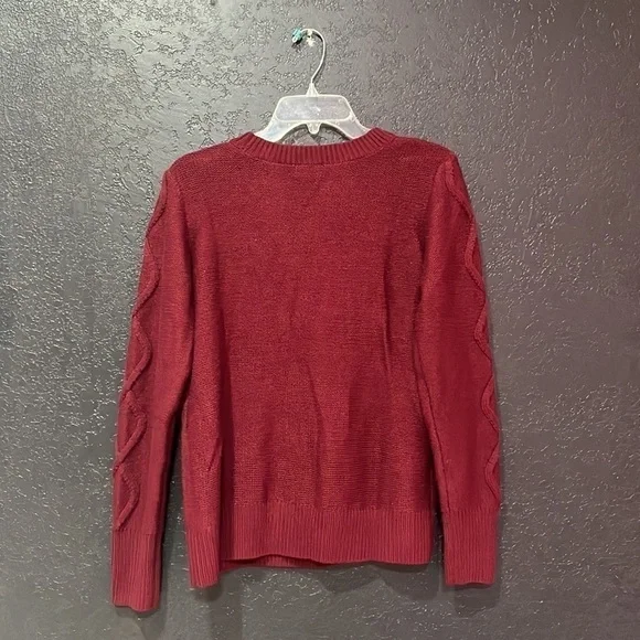 St.John's Bay Women’s Burgundy Deep Ruby Knit Sweater Size L‎ - Picture 3 of 5